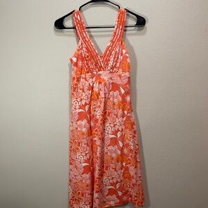 Tommy BAHAMA boardwalk blooms burnt‎ coral dress